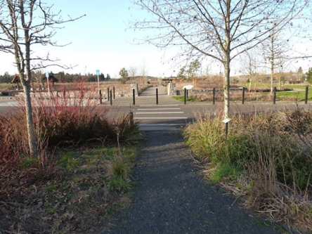 Walk from parking area to trail head and visitor center